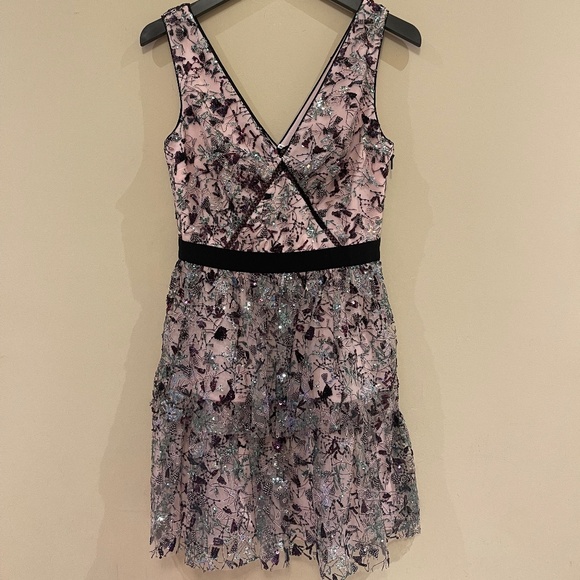 NWT self-portrait constellation sleeveless tiered mini dress US4 - Picture 5 of 11